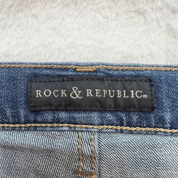 Rock & Republic Women's Berlin Tuxedo Stripe Denim Jeans Size 14 Streetwear - Picture 4 of 16